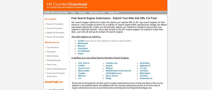 What are some automatic URL submission services that are free?