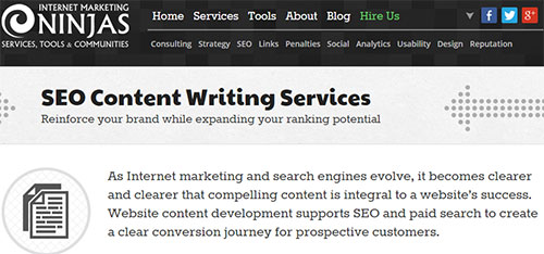 Web content writing service defined
